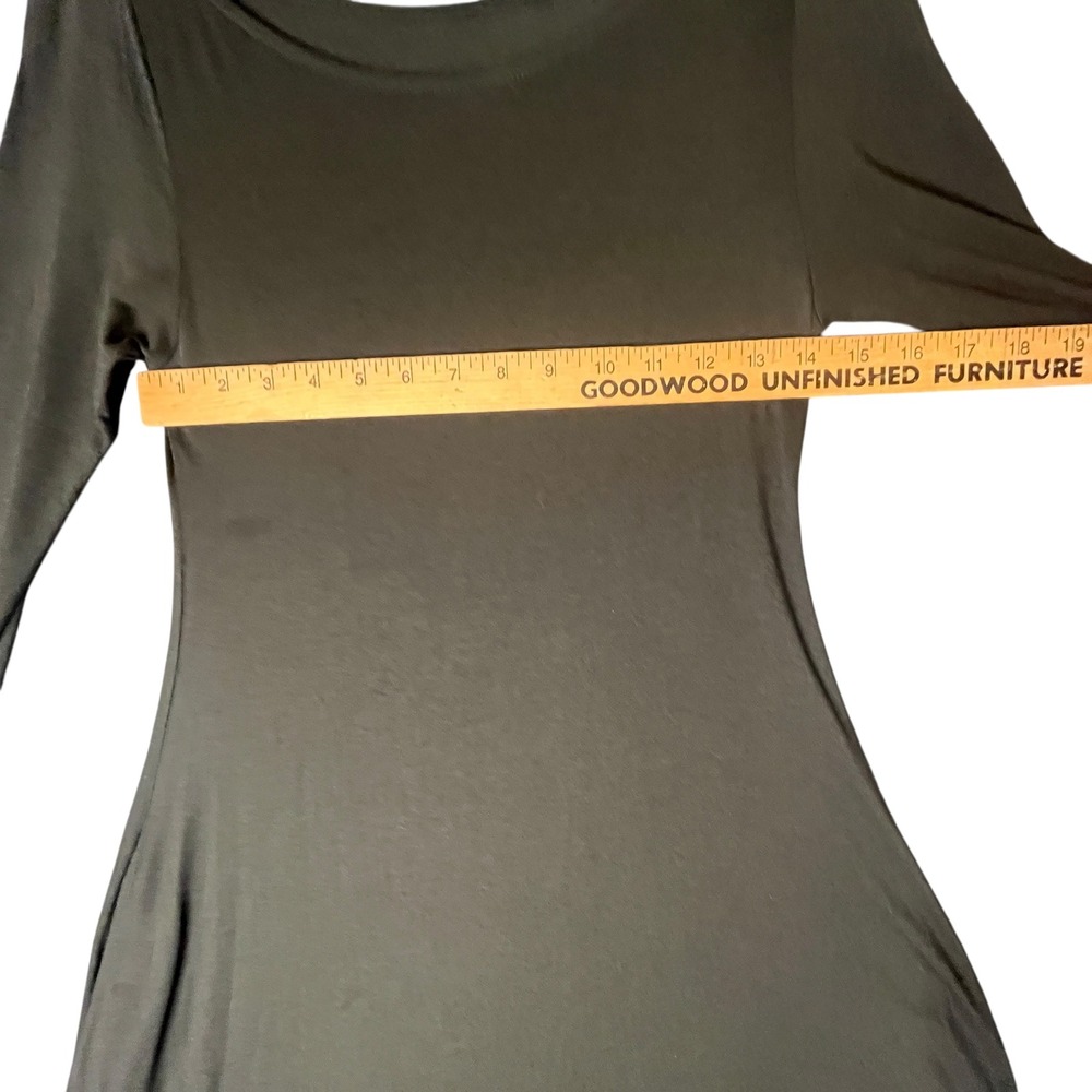 Soft Surroundings Petite S Green Cotton Maxi Dress Pockets Flowy Minimalist - Picture 4 of 12
